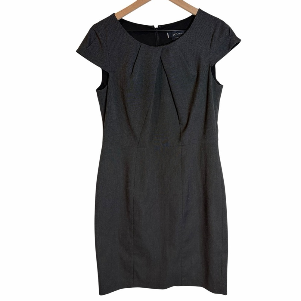 Anne Klein Gray Stretch Sheath Dress 6 Workwear Career Office Classic Capsule
